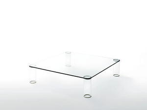 PIPELINE - Low square crystal coffee table _ Glas Italia